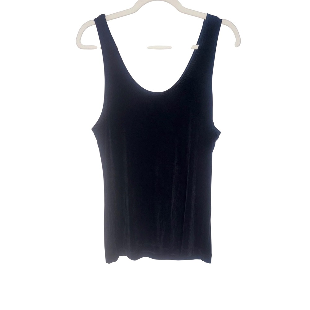 Chico's Travelers Black Stretch Knit Tank Top Size 2 Large Career Basic - Picture 2 of 5